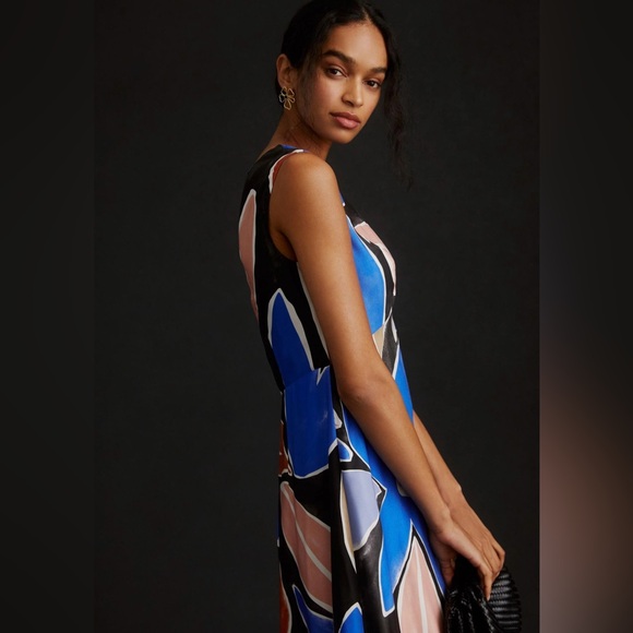 🆕NWT Anthropologie Painterly Open-Back Midi Dress - Picture 3 of 3